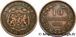 BULGARIE 10 Stotinki armes 1881 Heaton