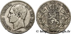 BELGIQUE 5 Francs Léopold Ier tête nue 1851