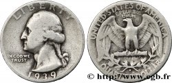 ÉTATS-UNIS D AMÉRIQUE 1/4 Dollar Georges Washington 1939 San Francisco - S