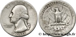 ÉTATS-UNIS D AMÉRIQUE 1/4 Dollar Georges Washington 1940 San Francisco - S
