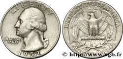 ÉTATS-UNIS D AMÉRIQUE 1/4 Dollar Georges Washington 1952 Philadelphie