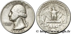 UNITED STATES OF AMERICA 1/4 Dollar Georges Washington 1954 Philadelphie