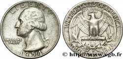 ÉTATS-UNIS D AMÉRIQUE 1/4 Dollar Georges Washington 1954 Denver - D
