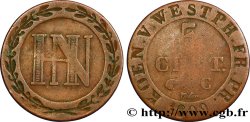 GERMANY - KINGDOM OF WESTPHALIA 5 Centimes monogramme de Jérôme Napoléon 1809