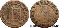ALLEMAGNE - ROYAUME DE WESTPHALIE 5 Centimes monogramme de Jérôme Napoléon 1809