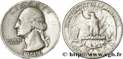 ÉTATS-UNIS D AMÉRIQUE 1/4 Dollar Georges Washington 1946 Denver - D