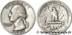 ÉTATS-UNIS D AMÉRIQUE 1/4 Dollar Georges Washington 1943 San Francisco - S