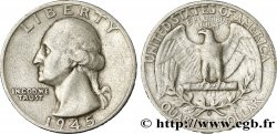ÉTATS-UNIS D AMÉRIQUE 1/4 Dollar Georges Washington 1945 San Francisco - S