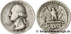 ÉTATS-UNIS D AMÉRIQUE 1/4 Dollar Georges Washington 1945 San Francisco - S