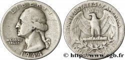 ÉTATS-UNIS D AMÉRIQUE 1/4 Dollar Georges Washington 1944 Denver - D