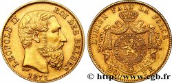 BELGIQUE 20 Francs or Léopold II 1875 Bruxelles