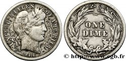 ÉTATS-UNIS D AMÉRIQUE 1 Dime Barber 1914 Philadelphie
