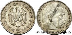 ALLEMAGNE 5 Reichsmark Aigle / Maréchal Paul von Hindenburg 1935 Stuttgart