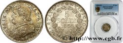 ITALIA - STATO PONTIFICIO - PIE IX (Giovanni Maria Mastai Ferretti) 5 Soldi an XXI 1866 Rome