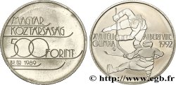 HONGRIE 500 Forint Proof XVIe Jeux Olympiques d’hiver Albertville 1992 / hockeyeurs 1989 Budapest