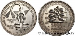 ÉTATS DE L AFRIQUE DE L OUEST (BCEAO) 5000 Francs masque 20e anniversaire de l’Union Monétaire 1982 