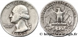 UNITED STATES OF AMERICA 1/4 Dollar Georges Washington 1952 Denver - D