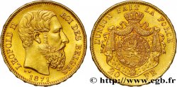 BELGIQUE 20 Francs or Léopold II 1871 Bruxelles