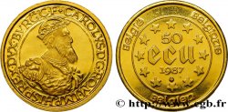 BELGIQUE 50 Ecus en or Charles-Quint  1987 Bruxelles SUP