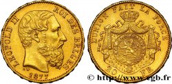 BELGIEN 20 Francs Léopold II 1877 Bruxelles