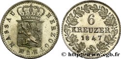 GERMANY - NASSAU 6 Kreuzer 1847 
