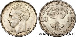 BELGIQUE 20 Francs Léopold III position A 1935