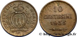 SAINT-MARIN 10 Centesimi écu aux trois tours 1935 Rome - R