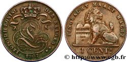 BELGIO 1 Centime lion monogramme de Léopold II légende en flamand 1907