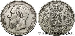 BELGIO 5 Francs Léopold II 1873