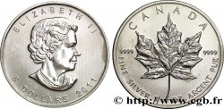 CANADA 5 Dollars (1 once) Proof feuille d’érable / Elisabeth II 2011