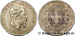 ITALIE 5 Lire Victor Emmanuel II 1872 Milan