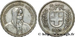 SUISSE 5 Francs Berger des Alpes 1935 Berne