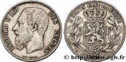 BELGIQUE 5 Francs Léopold II 1870