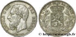 BELGIEN 5 Francs Léopold II 1871