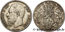 BELGIQUE 5 Francs Léopold II 1873