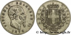 ITALIE 5 Lire Victor Emmanuel II 1876 Rome