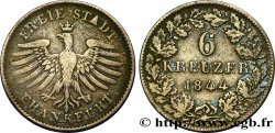 GERMANIA - LIBERA CITTA DE FRANCOFORTE 6 Kreuzer Ville libre de Francfort : aigle 1844 Francfort