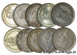 SUISSE Lot de 10 pièces de 2 Francs Helvetia n.d. Berne
