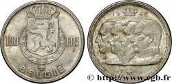 BELGIQUE 100 Francs bustes des quatre rois de Belgique, légende flamande 1949