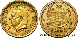 MONACO 2 Francs Louis II / armes (1943) Paris SUP