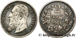 BELGIQUE 2 Francs Léopold II légende flamande 1904