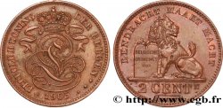BELGIQUE 2 Centiemen (Centimes) lion monogramme de Léopold II légende flamande 1905