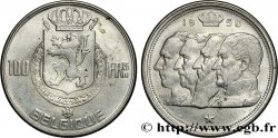 BELGIUM 100 Francs armes au lion / portraits des quatre rois de Belgique, légende française 1950