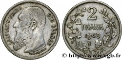 BELGIQUE 2 Francs (Frank) Léopold II légende flamande 1909
