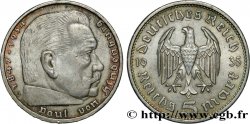 DEUTSCHLAND 5 Reichsmark Aigle / Maréchal Paul von Hindenburg 1935 Berlin