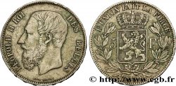 BELGIUM 5 Francs Léopold II  1874 