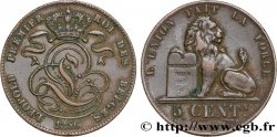 BELGIEN 5 Centimes monograme de Léopold couronné / lion 1856