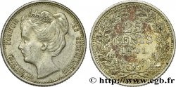 NETHERLANDS 25 Cents Wilhelmine 1901 Utrecht