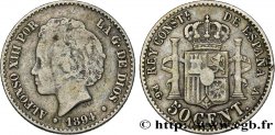 ESPAÑA 50 Centimos Alphonse XIII 2e type 1894 Madrid