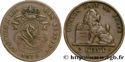 BELGIUM 2 Centimes lion monogramme de Léopold II 1875